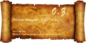 Ostermayer Zóra névjegykártya